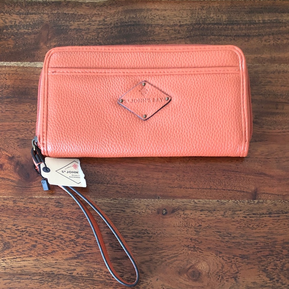 St. John's Bay Vibrant Coral Wristlet
